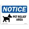 Signmission OSHA Notice, 3.5" Height, Pet Relief Area Sign With Symbol, 5" X 3.5", Landscape OS-NS-D-35-L-17246 - alternate 1